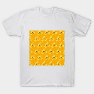 Yellow tulip pattern T-Shirt